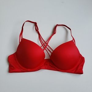 Victoria Secret Strappy Red Racerback Push-up Bra